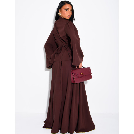 Ensemble jupe longue et top à col drapé
