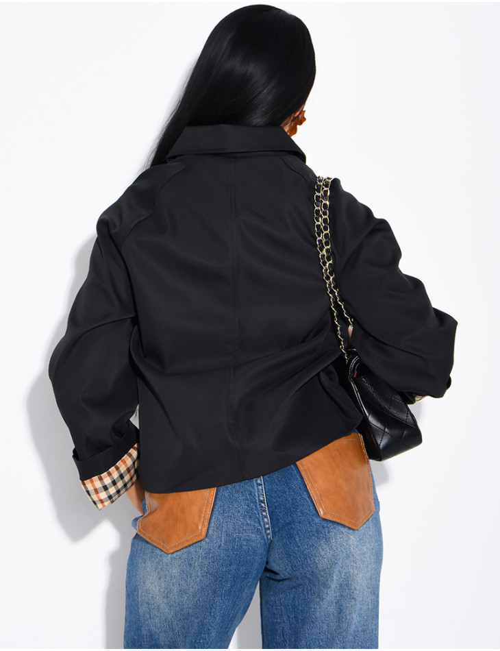 Short trench-style jacket