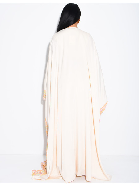 Ensemble à broderies & strass robe sans manches et kimono avec ceinture