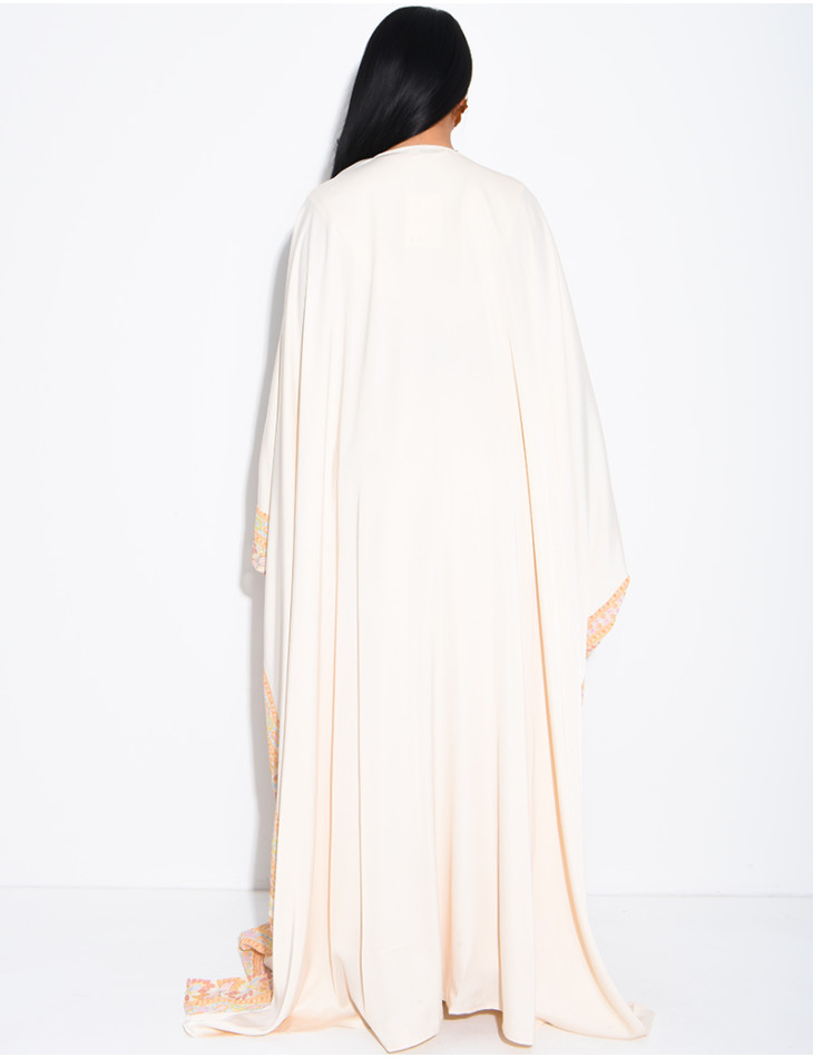 Ensemble à broderies & strass robe sans manches et kimono avec ceinture