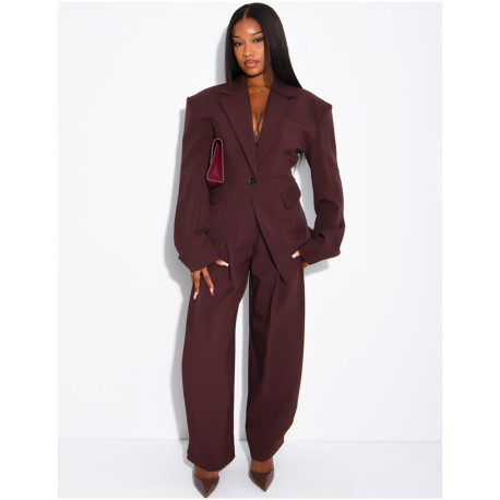 Pantalon de tailleur bouffant à boutons aux chevilles