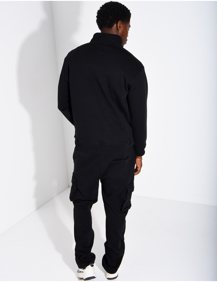 Ensemble pantalon à poches et pull à col zippé