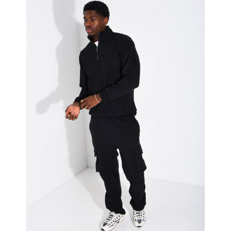 Ensemble pantalon à poches et pull à col zippé