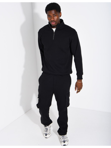 Ensemble pantalon à poches et pull à col zippé