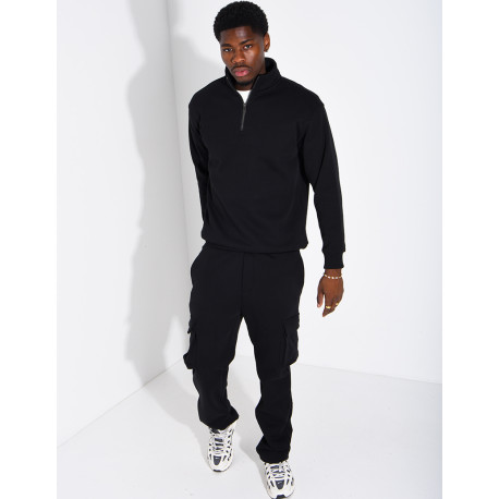 Ensemble pantalon à poches et pull à col zippé