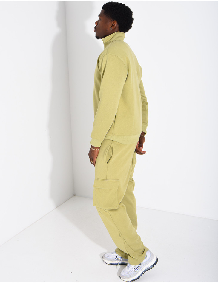 Pants and zip-neck sweater set