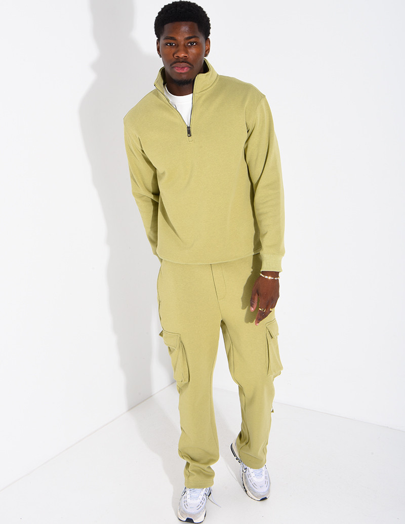 Pants and zip-neck sweater set