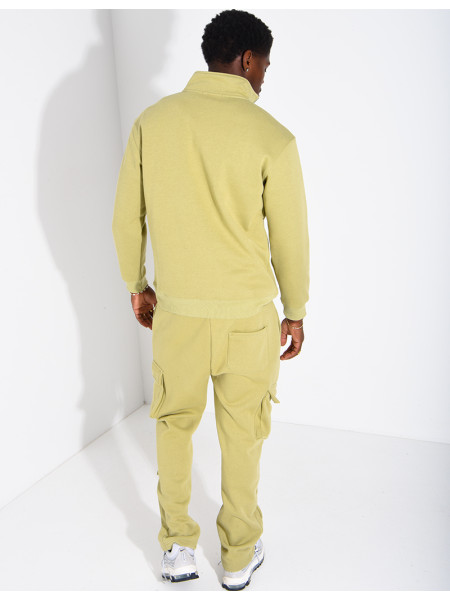 Pants and zip-neck sweater set