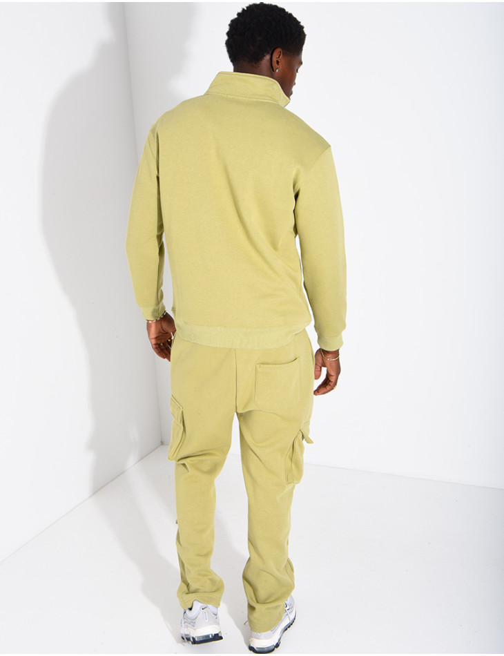 Pants and zip-neck sweater set