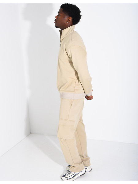 Ensemble pantalon à poches et pull à col zippé