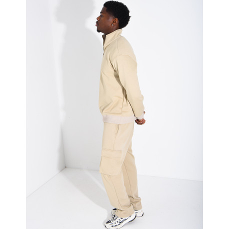 Ensemble pantalon à poches et pull à col zippé