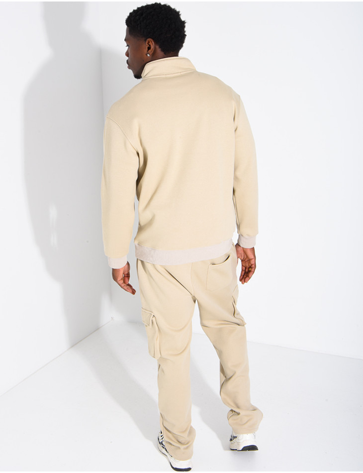 Ensemble pantalon à poches et pull à col zippé