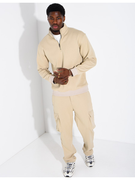 Ensemble pantalon à poches et pull à col zippé