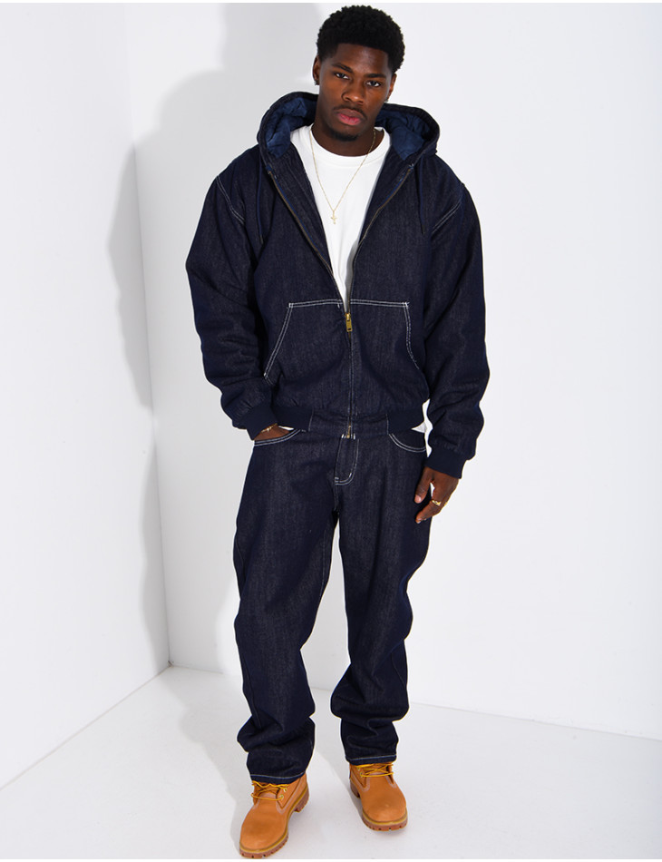 Ensemble en jeans effet denim veste et pantalon