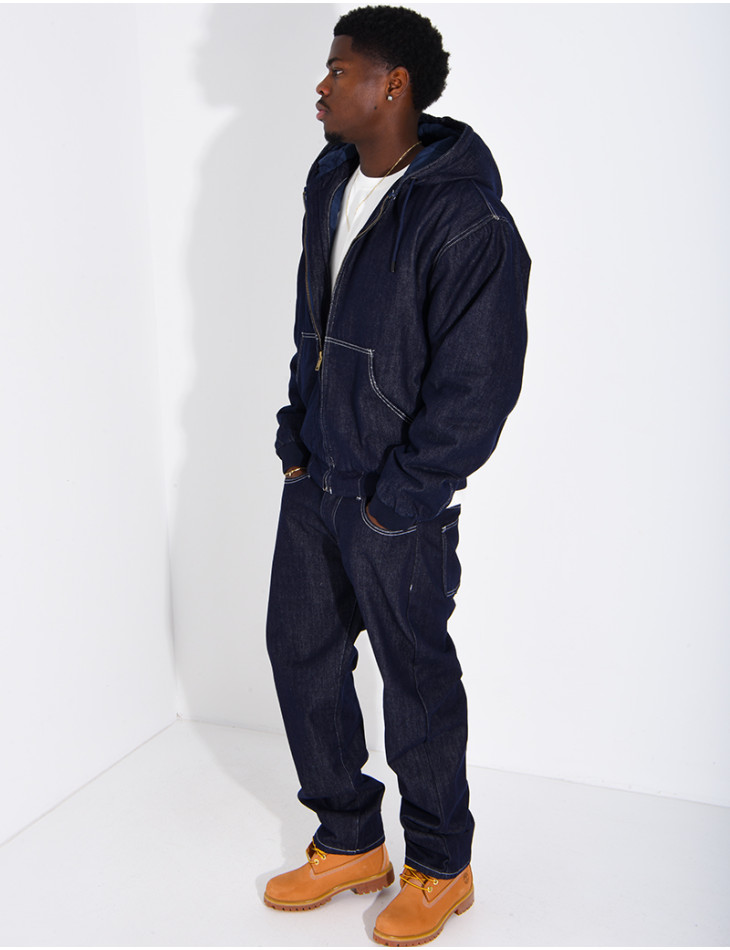 Ensemble en jeans effet denim veste et pantalon