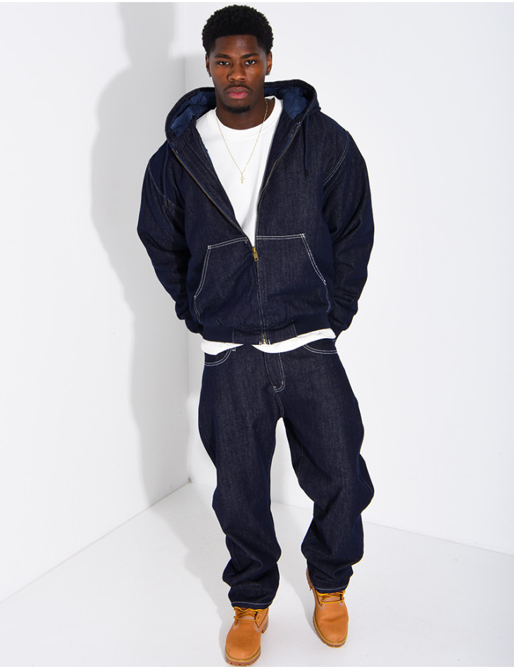 Ensemble en jeans effet denim veste et pantalon