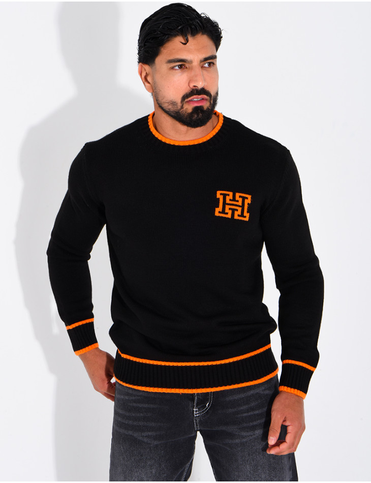 Pull en laine lettre H