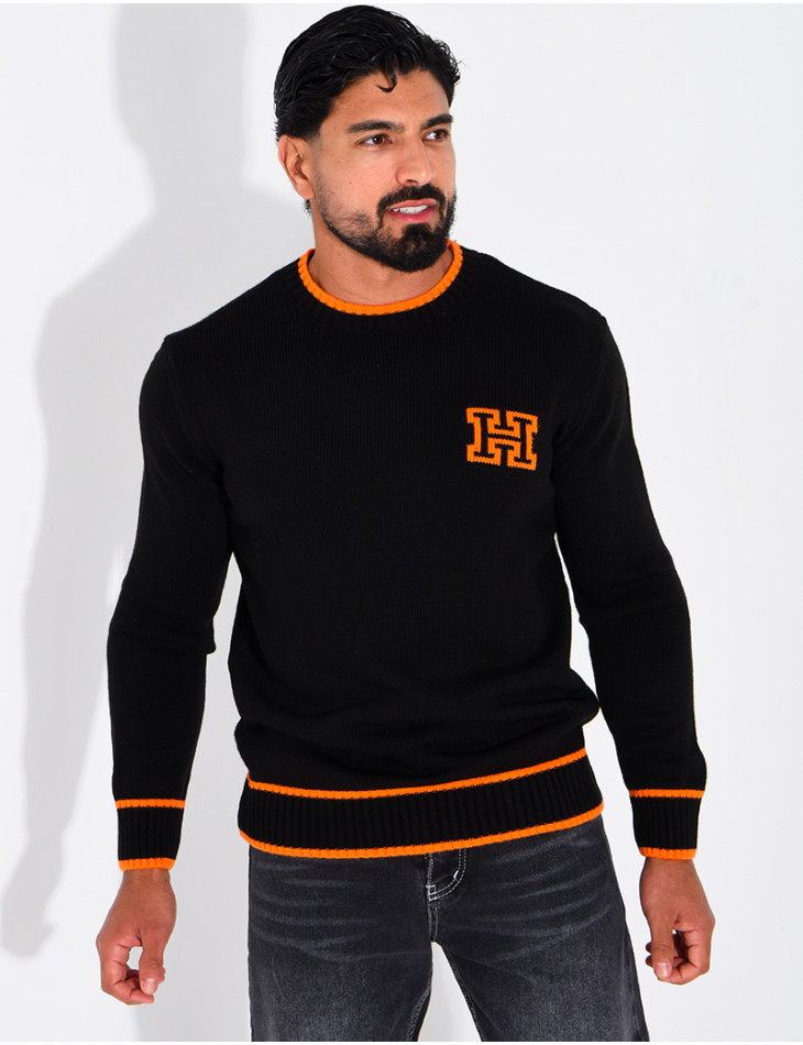 Pull en laine lettre H