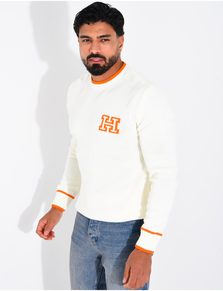 Pull en laine lettre H