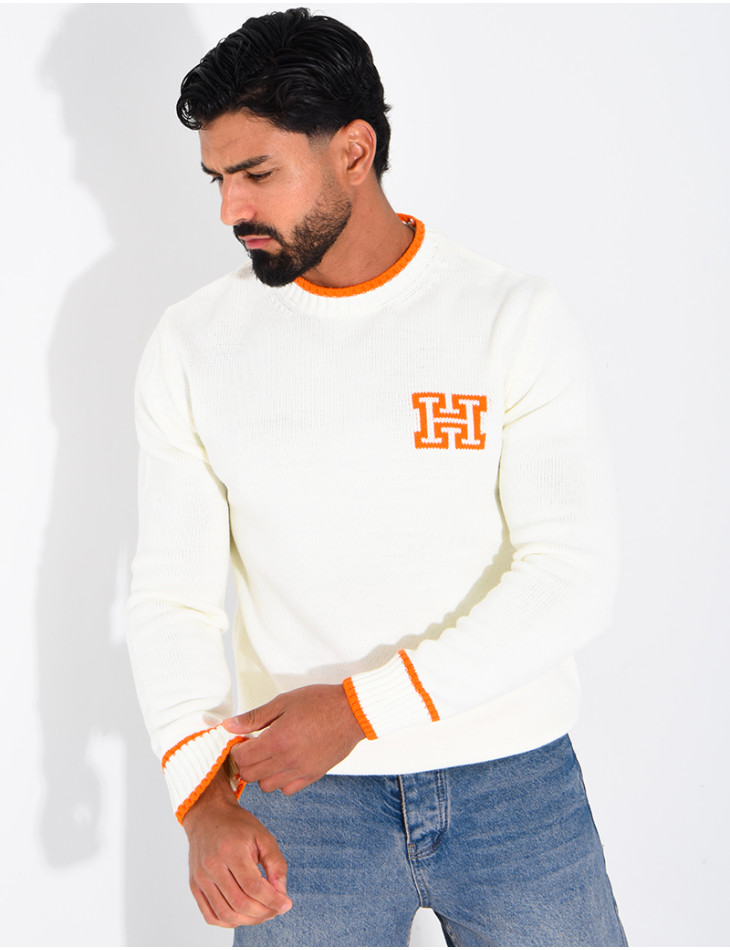 Pull en laine lettre H