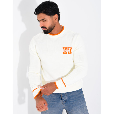 Pull en laine lettre H