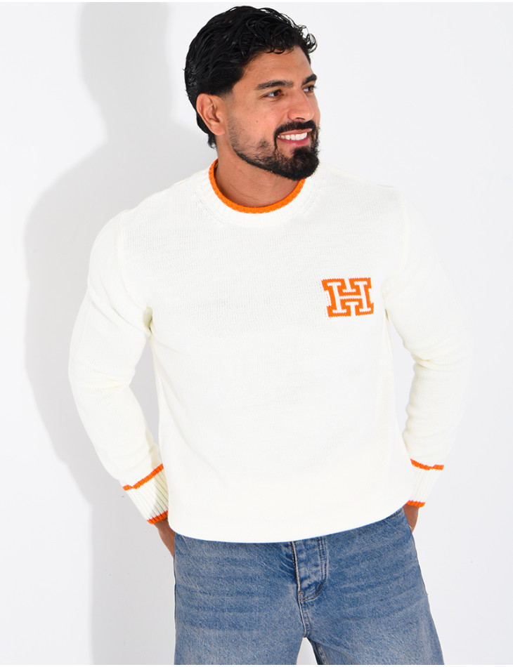 Pull en laine lettre H