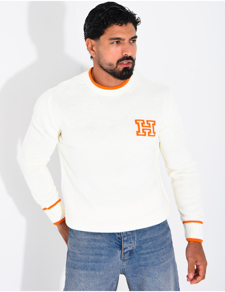 Pull en laine lettre H