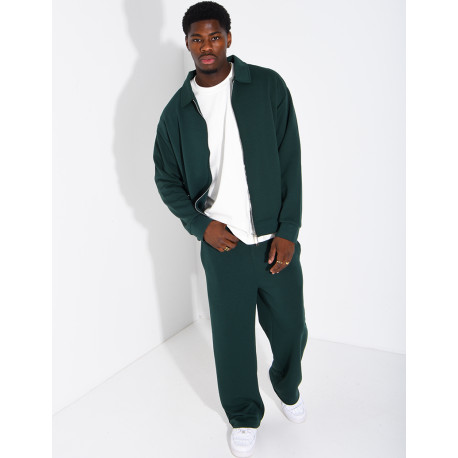 Ensemble de survêtement à gilet zippé et pantalon droit