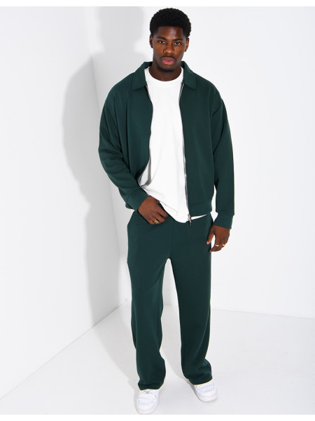 Ensemble de survêtement à gilet zippé et pantalon droit