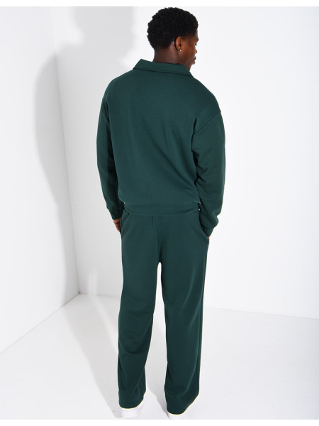 Ensemble de survêtement à gilet zippé et pantalon droit