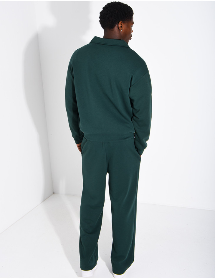 Ensemble de survêtement à gilet zippé et pantalon droit