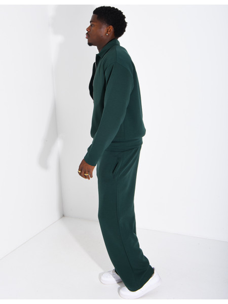 Ensemble de survêtement à gilet zippé et pantalon droit