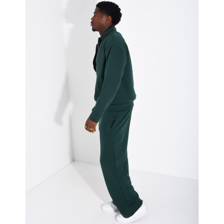 Ensemble de survêtement à gilet zippé et pantalon droit
