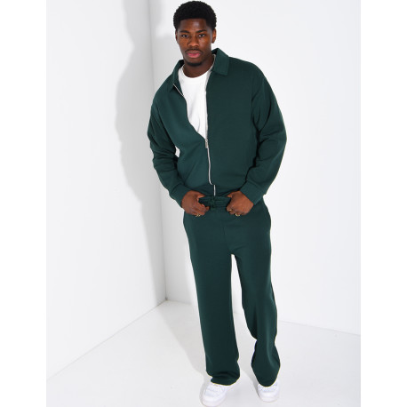 Ensemble de survêtement à gilet zippé et pantalon droit