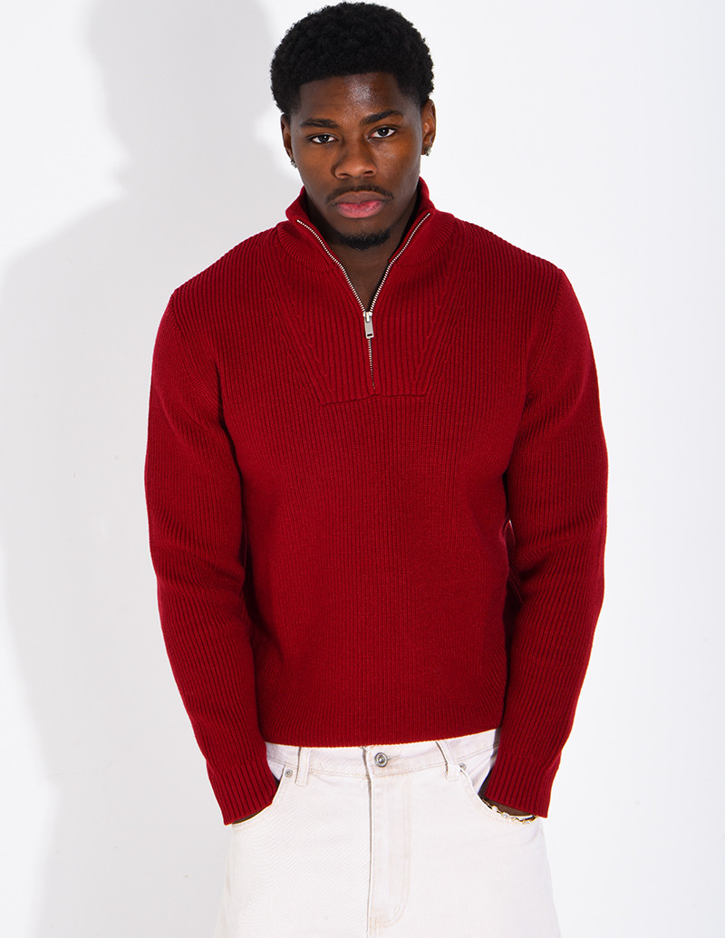 Ribbed-knit sweater with a...