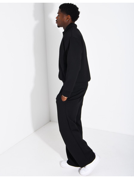 Ensemble de survêtement à gilet zippé et pantalon droit