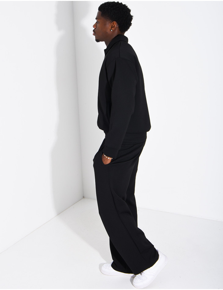 Ensemble de survêtement à gilet zippé et pantalon droit