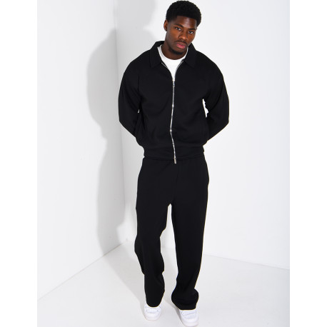 Ensemble de survêtement à gilet zippé et pantalon droit
