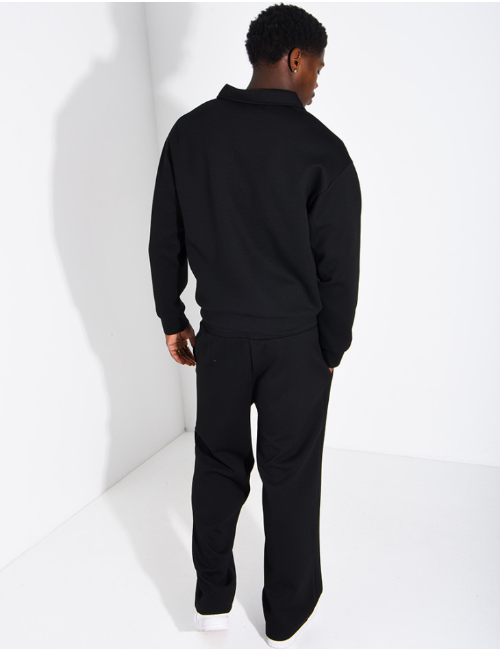 Ensemble de survêtement à gilet zippé et pantalon droit
