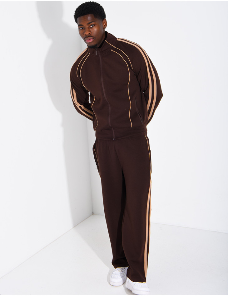 Ensemble de jogging à bandes pantalon et veste