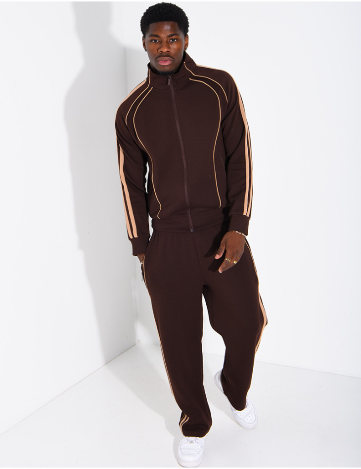 Ensemble de jogging à bandes pantalon et veste