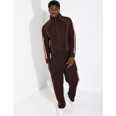Ensemble de jogging à bandes pantalon et veste
