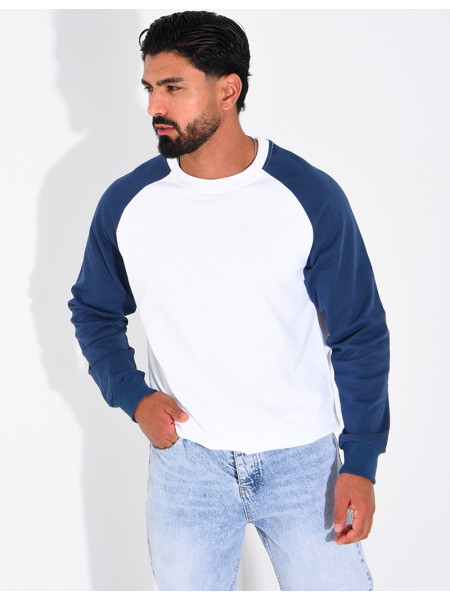 Sweat col rond bi-color