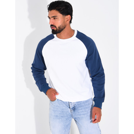Sweat col rond bi-color