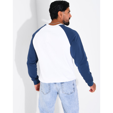 Sweat col rond bi-color