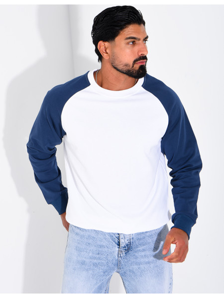 Sweat col rond bi-color