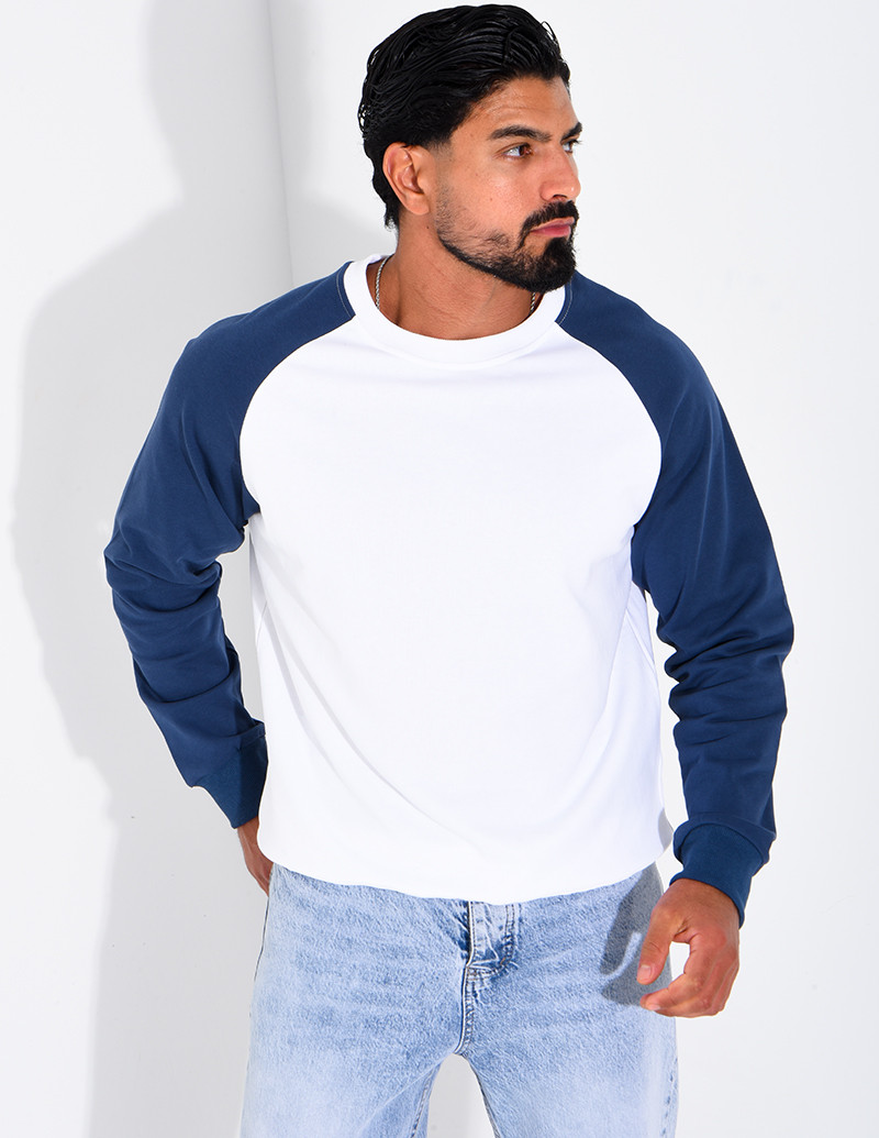 Sweat col rond bi-color