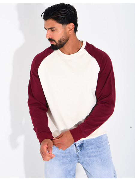 Sweat col rond bi-color