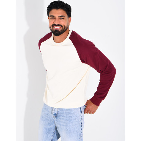 Sweat col rond bi-color