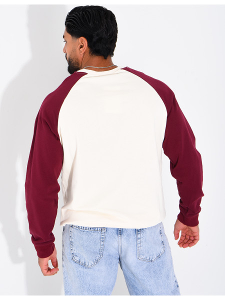 Sweat col rond bi-color